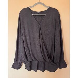 Rails‎ Hillary Black Snake Jacquard Wrap Blouse Top Size XXL
